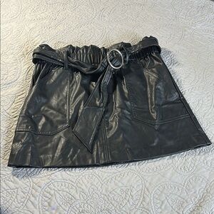 Bar III Black Ruched Mini Skirt Tie Front Cocktail